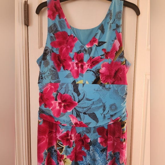 Venus Maxi Dress Women Blue With Flower Size Large Sleeveless New With Out Tags - Picture 3 of 4